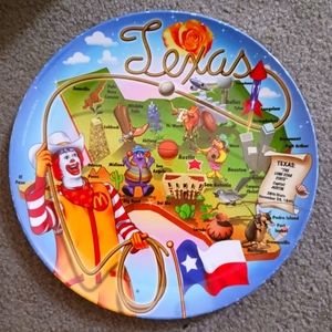 Ronald McDonald's 2003 Texas 9 1/2" plastic plate